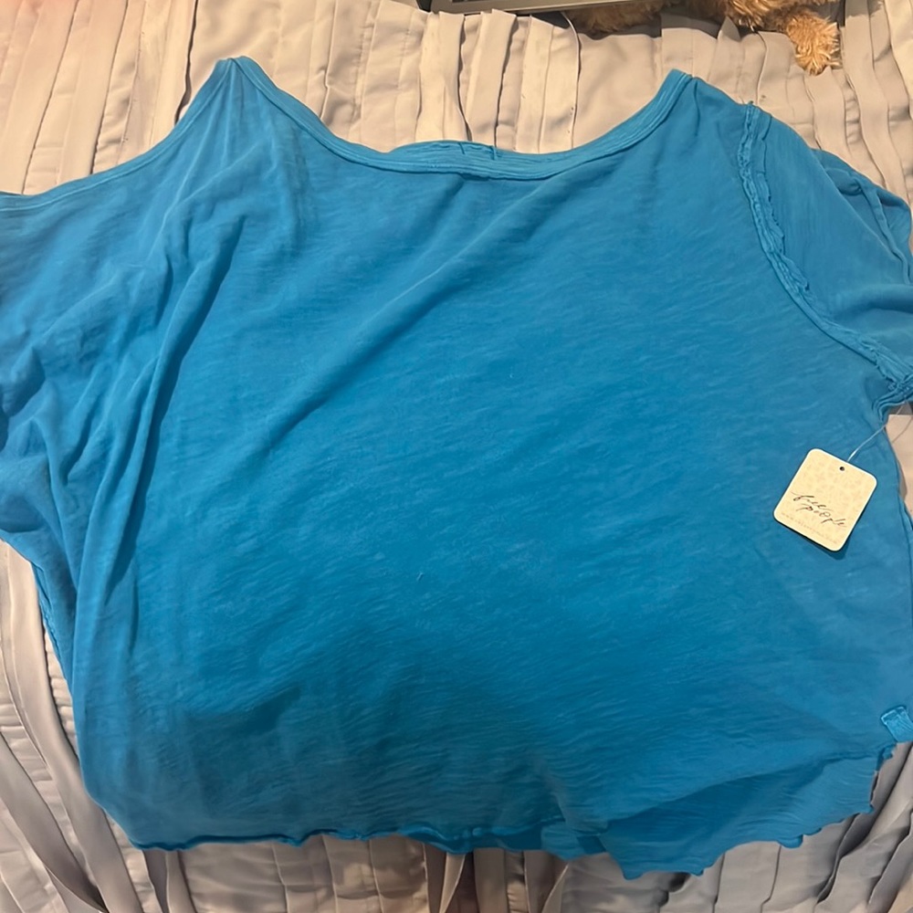 Free People Short Sleeve cut out shirt